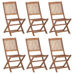 Folding Chairs 6 pcs Solid Acacia Wood