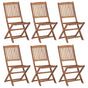 Folding Chairs 6 pcs Solid Acacia Wood