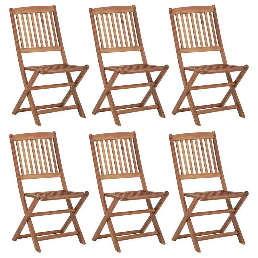 Folding Chairs 6 pcs Solid Acacia Wood