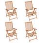 Reclining Folding Chairs 4 pcs Solid Teak Wood