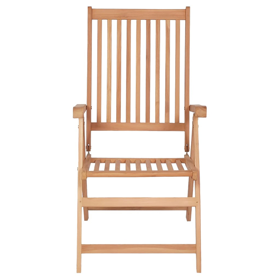 Reclining Folding Chairs 4 pcs Solid Teak Wood