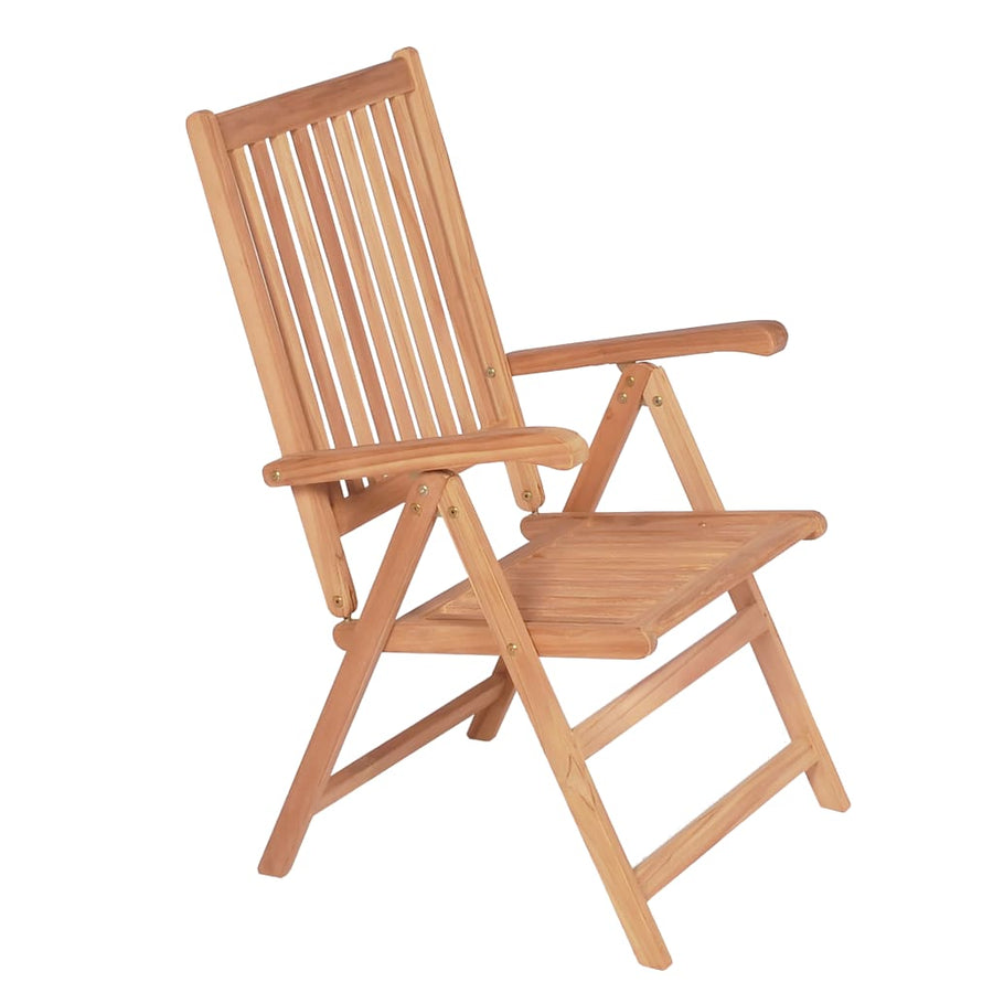 Reclining Folding Chairs 4 pcs Solid Teak Wood