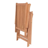 Reclining Garden Chairs 4 pcs Solid Teak Wood - Rear View