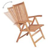 Reclining Garden Chairs 6 pcs Solid Teak Wood - 45-Degree Angle