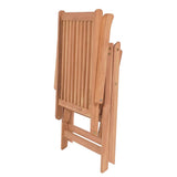 Reclining Garden Chairs 6 pcs Solid Teak Wood - Rear View