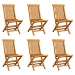 Folding Chairs 6 pcs Solid Teak Wood