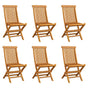 Folding Chairs 6 pcs Solid Teak Wood