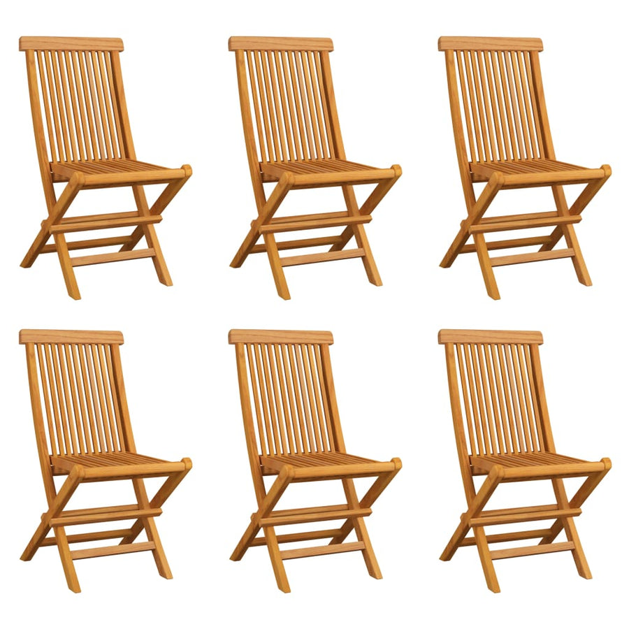 Folding Chairs 6 pcs Solid Teak Wood