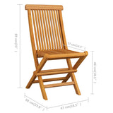 Folding Garden Chairs 6 pcs Solid Teak Wood - 45-Degree Angle