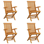 Folding Chairs 4 pcs Solid Teak Wood