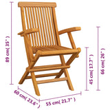 Folding Garden Chairs 4 pcs Solid Teak Wood - 45-Degree Angle