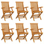 Folding Chairs 6 pcs Solid Teak Wood