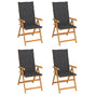 Folding Chairs 4 pcs with Anthracite Cushions Solid Teak Wood