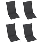 Folding Chairs 4 pcs with Anthracite Cushions Solid Teak Wood