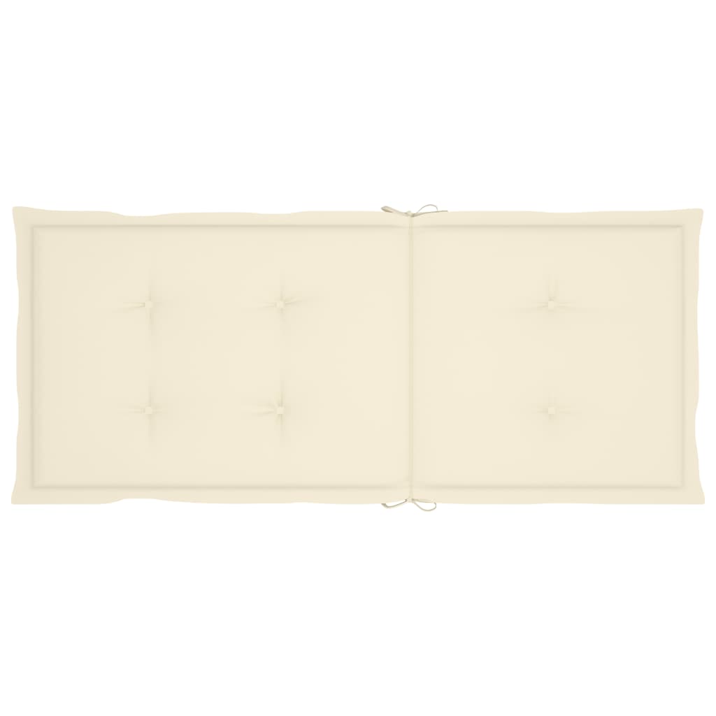 Garden Chairs 4 pcs with Cream Cushions Solid Teak Wood