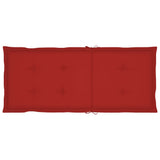 Garden Chairs 4 pcs with Red Cushions Solid Teak Wood - Low Angle