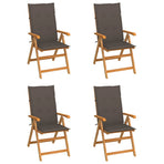 Folding Chairs 4 pcs with Taupe Cushions Solid Teak Wood
