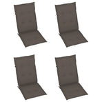 Folding Chairs 4 pcs with Taupe Cushions Solid Teak Wood