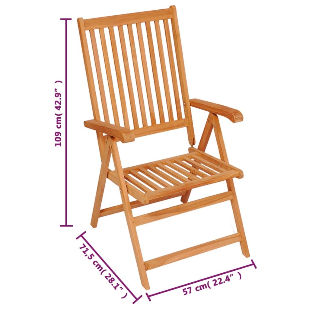 Folding Chairs 4 pcs with Anthracite Cushions Solid Teak Wood