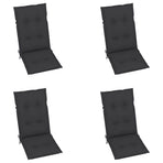 Folding Chairs 4 pcs with Anthracite Cushions Solid Teak Wood