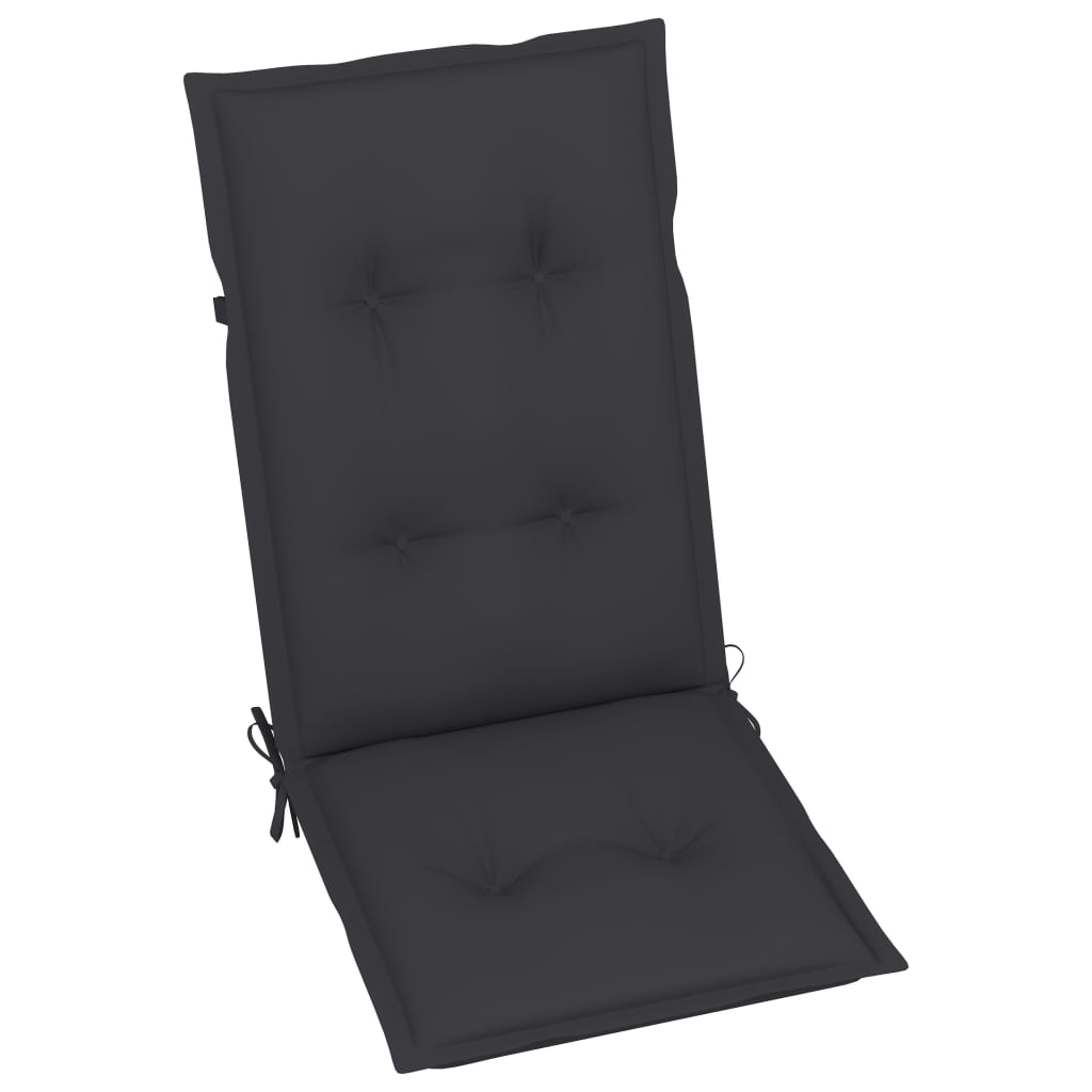 Folding Chairs 4 pcs with Anthracite Cushions Solid Teak Wood