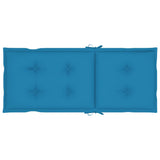 Folding Chairs 4 pcs with Blue Cushions Solid Teak Wood