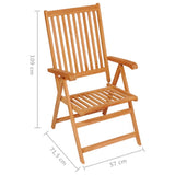 Folding Chairs 4 pcs with Black Cushions Solid Teak Wood