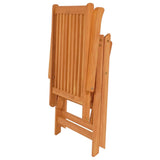 Folding Chairs 4 pcs with Black Cushions Solid Teak Wood