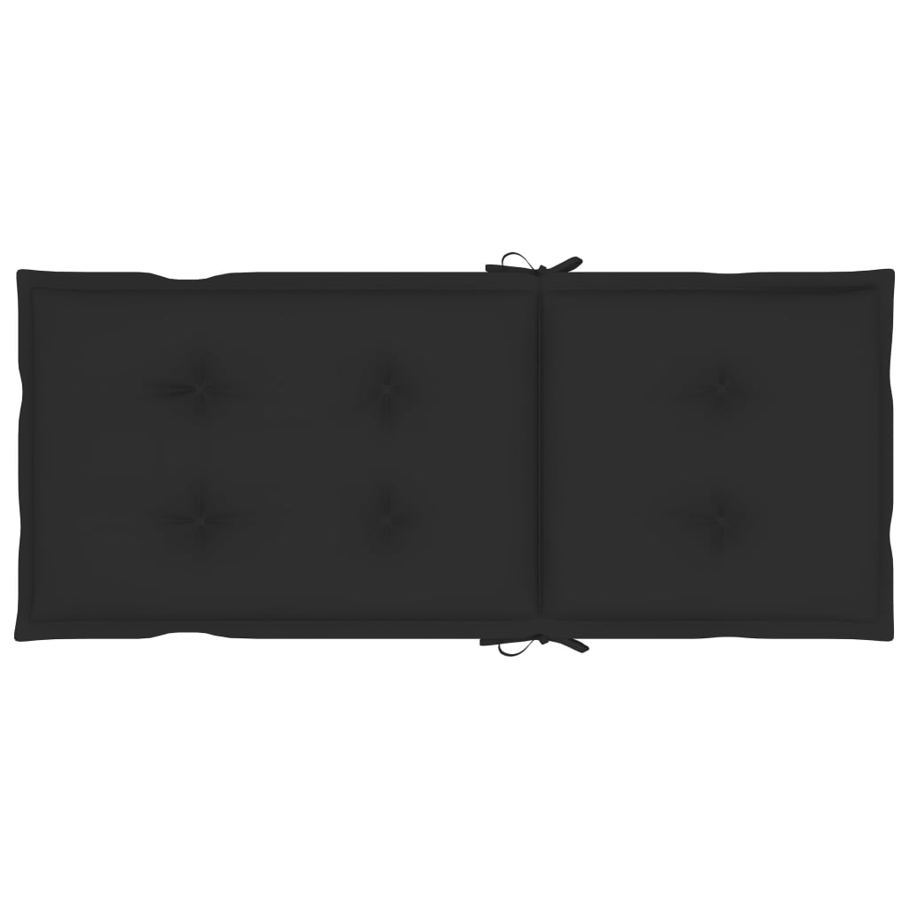 Folding Chairs 4 pcs with Black Cushions Solid Teak Wood