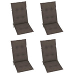 Folding Chairs 4 pcs with Taupe Cushions Solid Teak Wood