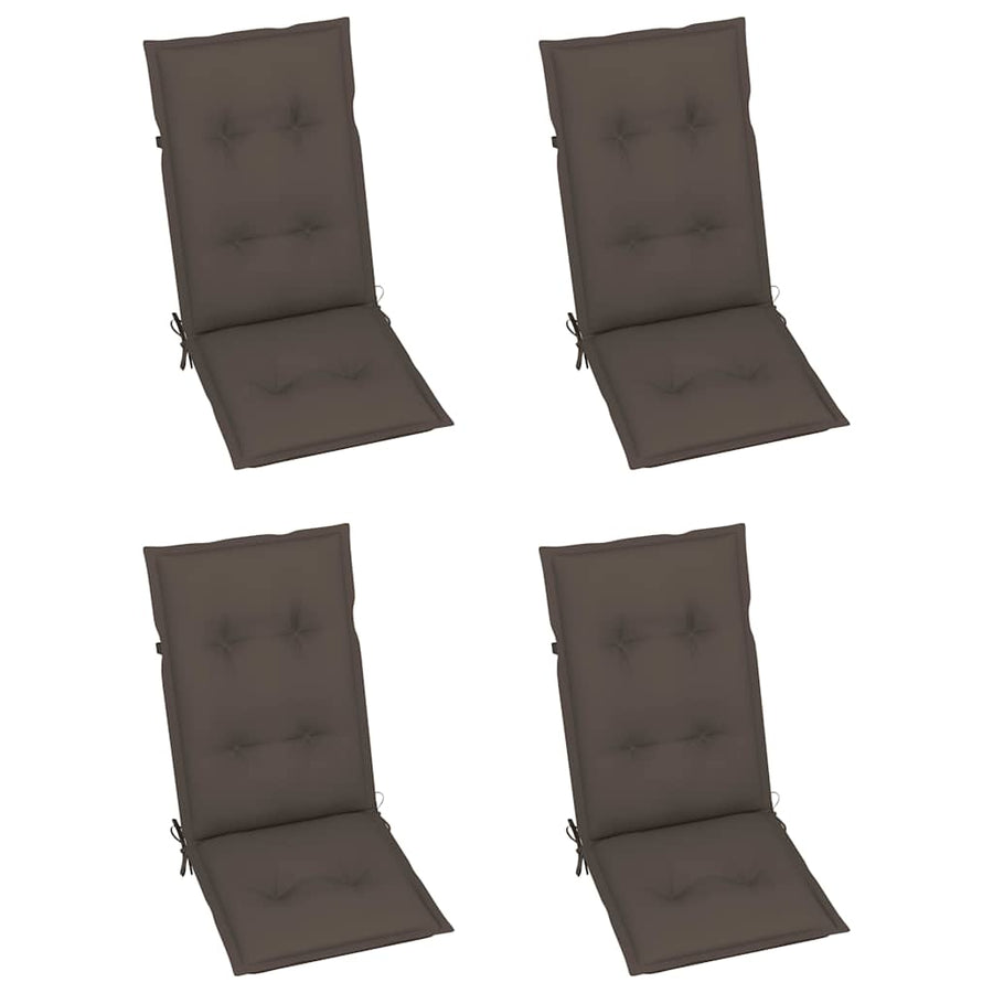 Folding Chairs 4 pcs with Taupe Cushions Solid Teak Wood