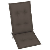 Folding Chairs 4 pcs with Taupe Cushions Solid Teak Wood - Close-Up Angle