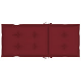 Folding Chairs 4 pcs with Wine Red Cushions Solid Teak Wood - Close-Up Angle