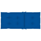 Folding Chairs 4 pcs with Royal Blue Cushions Solid Teak Wood - Low Angle