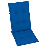 Folding Chairs 4 pcs with Royal Blue Cushions Solid Teak Wood - Extra Image