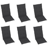 Garden Chairs 6 pcs with Anthracite Cushions Solid Teak Wood