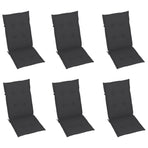 Folding Chairs 6 pcs with Anthracite Cushions Solid Teak Wood