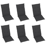 Garden Chairs 6 pcs with Anthracite Cushions Solid Teak Wood - Rear View