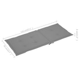 Garden Chairs 6 pcs with Grey Cushions Solid Teak Wood - Extra Image