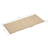 Garden Chairs 6 pcs with Beige Cushions Solid Teak Wood - Extra Image