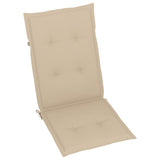 Garden Chairs 6 pcs with Beige Cushions Solid Teak Wood - Close-Up Angle