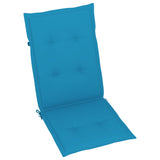 Garden Chairs 6 pcs with Blue Cushions Solid Teak Wood - Close-Up Angle