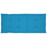Folding Chairs 6 pcs with Blue Cushions Solid Teak Wood
