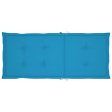 Garden Chairs 6 pcs with Blue Cushions Solid Teak Wood - Low Angle