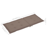 Garden Chairs 6 pcs with Taupe Cushions Solid Teak Wood - Extra Image