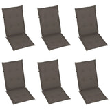 Folding Chairs 6 pcs with Taupe Cushions Solid Teak Wood
