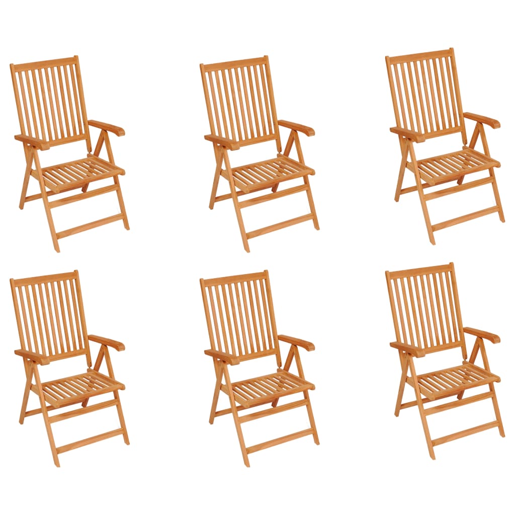 Garden Chairs 6 pcs with Anthracite Cushions Solid Teak Wood