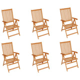 Garden Chairs 6 pcs with Anthracite Cushions Solid Teak Wood