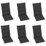 Garden Chairs 6 pcs with Anthracite Cushions Solid Teak Wood