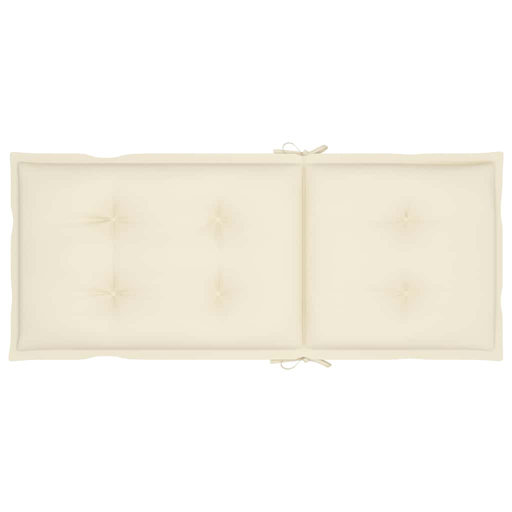 Folding Chairs 6 pcs with Cream Cushions Solid Teak Wood